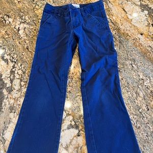 Got two small. Cat and Jack. Size 7 straight. Navy blue